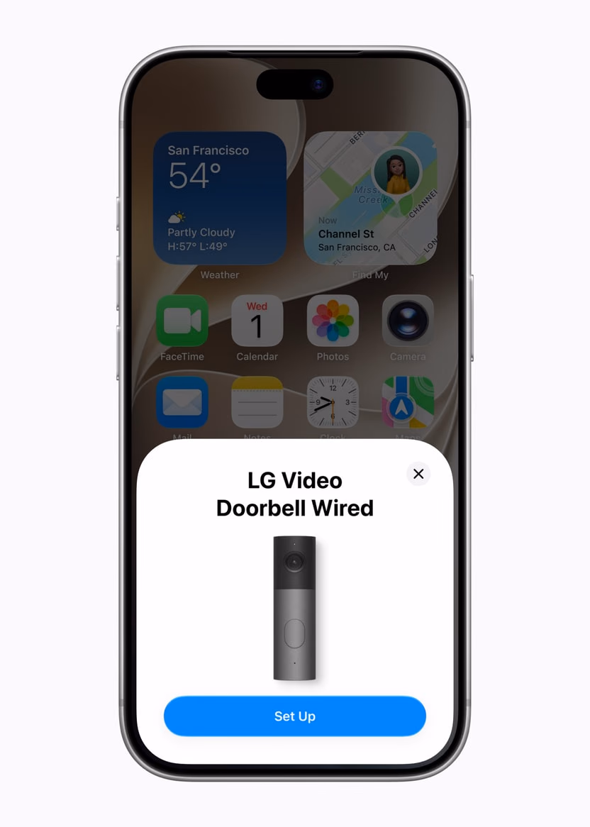 iPhone setting up an LG Video Doorbell Wired
