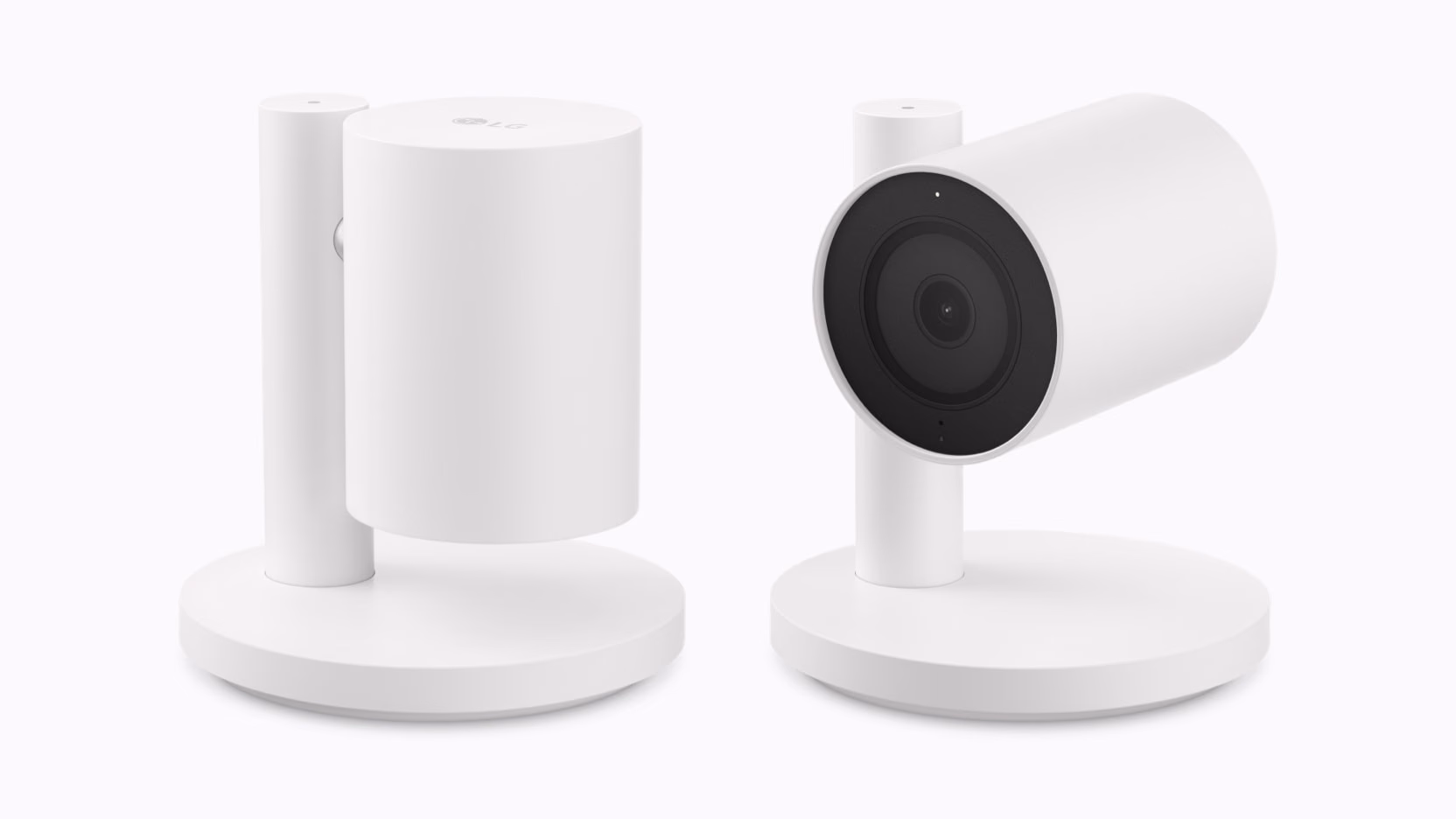 White LG Indoor Cam in two positions