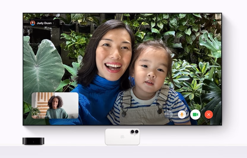 FaceTime call on the TV with an iPhone