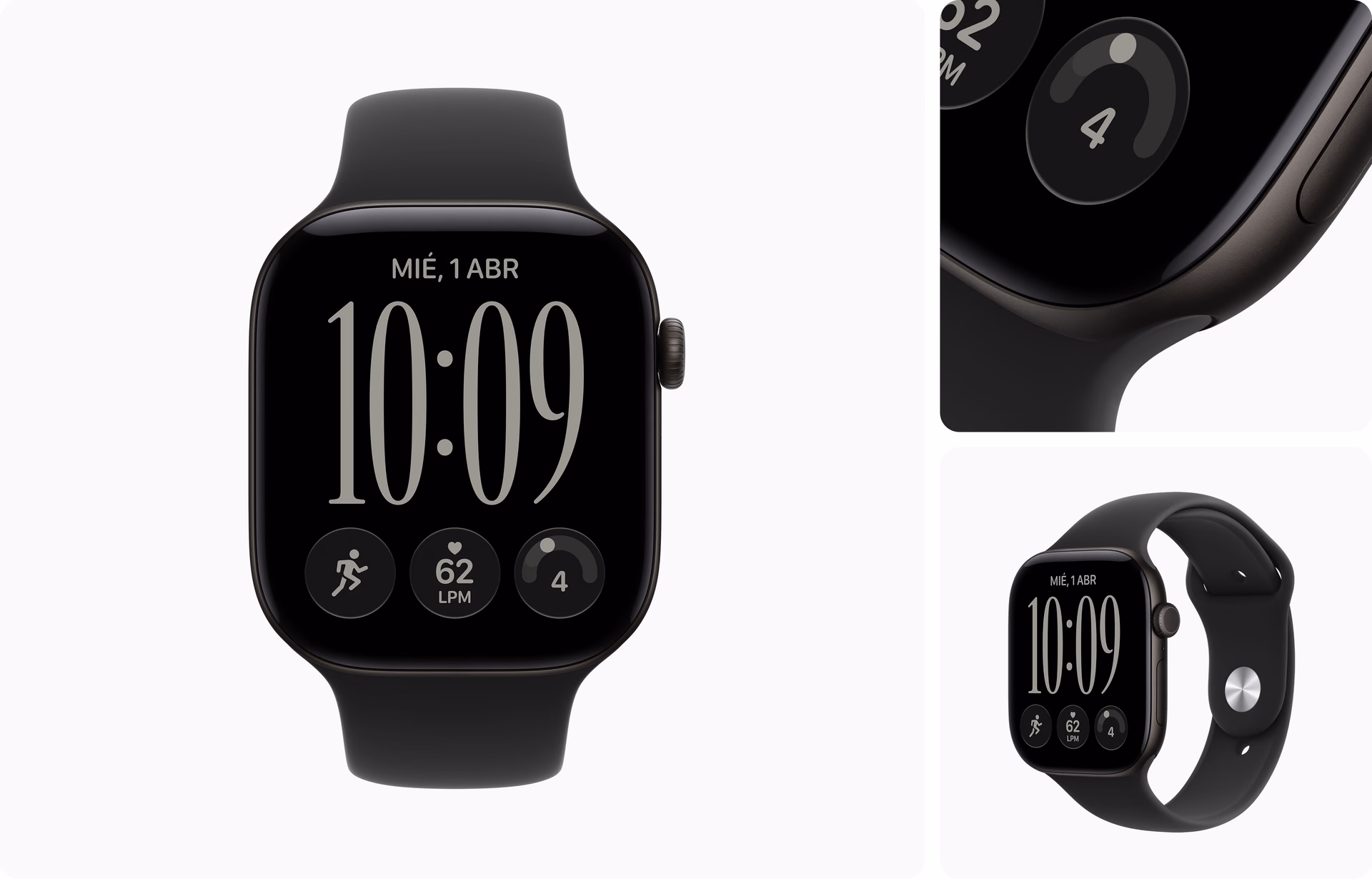 Apple Watch Series 12 de aluminio negro con correa deportiva