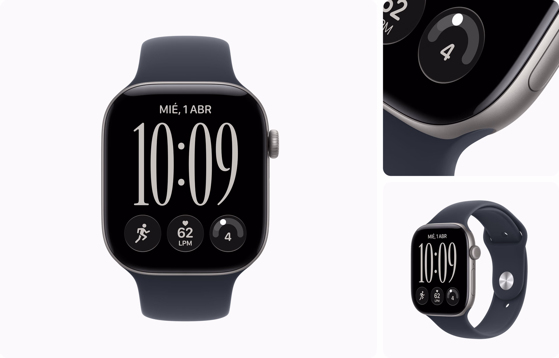 Apple Watch Series 12 de aluminio gris espacial con correa deportiva azul