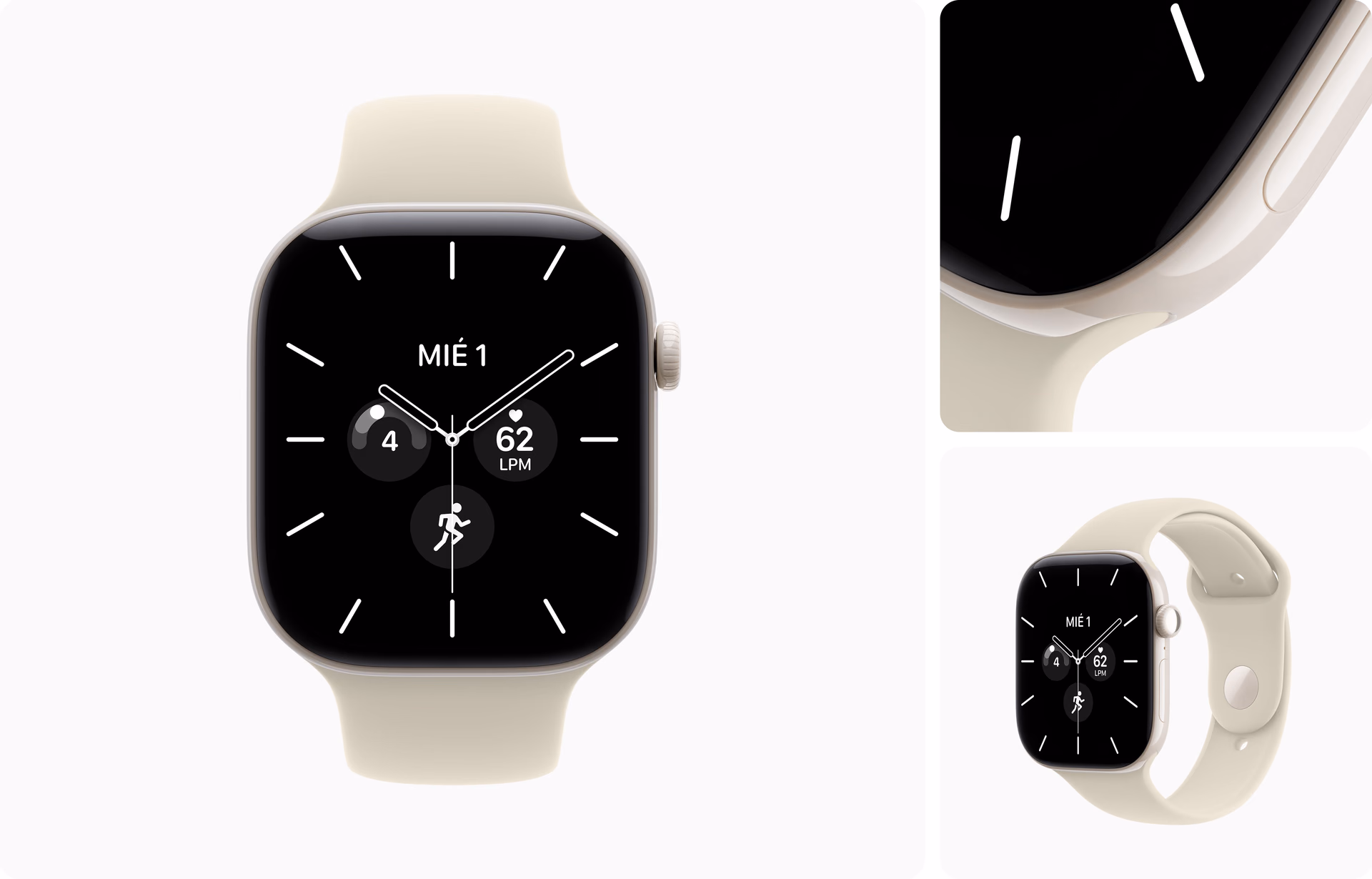 Apple Watch Series 12 de cerámica blanco perla con correa deportiva crema
