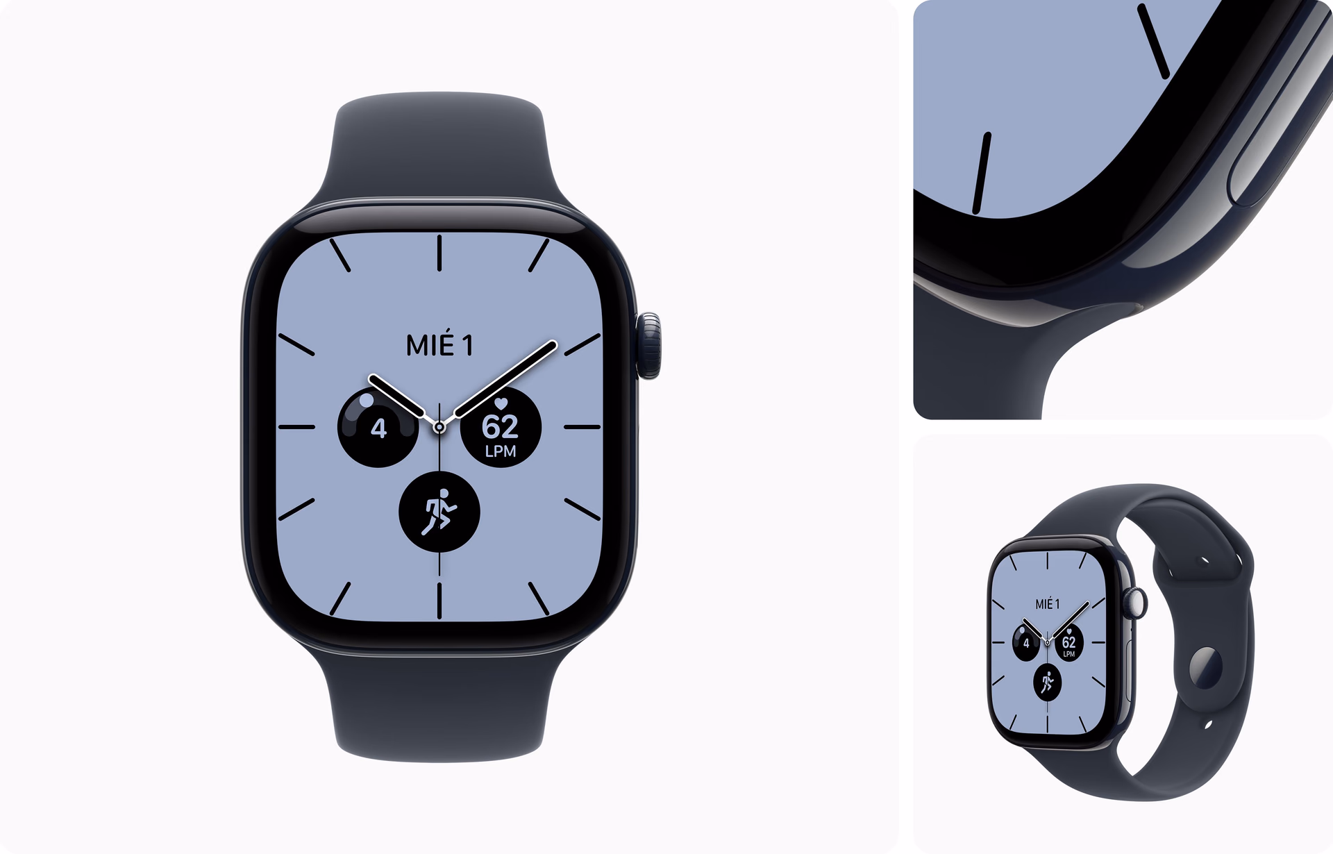Apple Watch Series 12 de cerámica azul nocturno con correa deportiva oscura