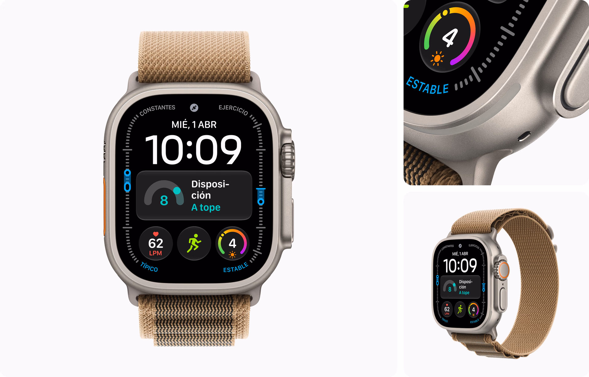 Apple Watch Ultra 4 in Natural titanium with Alpine Loop