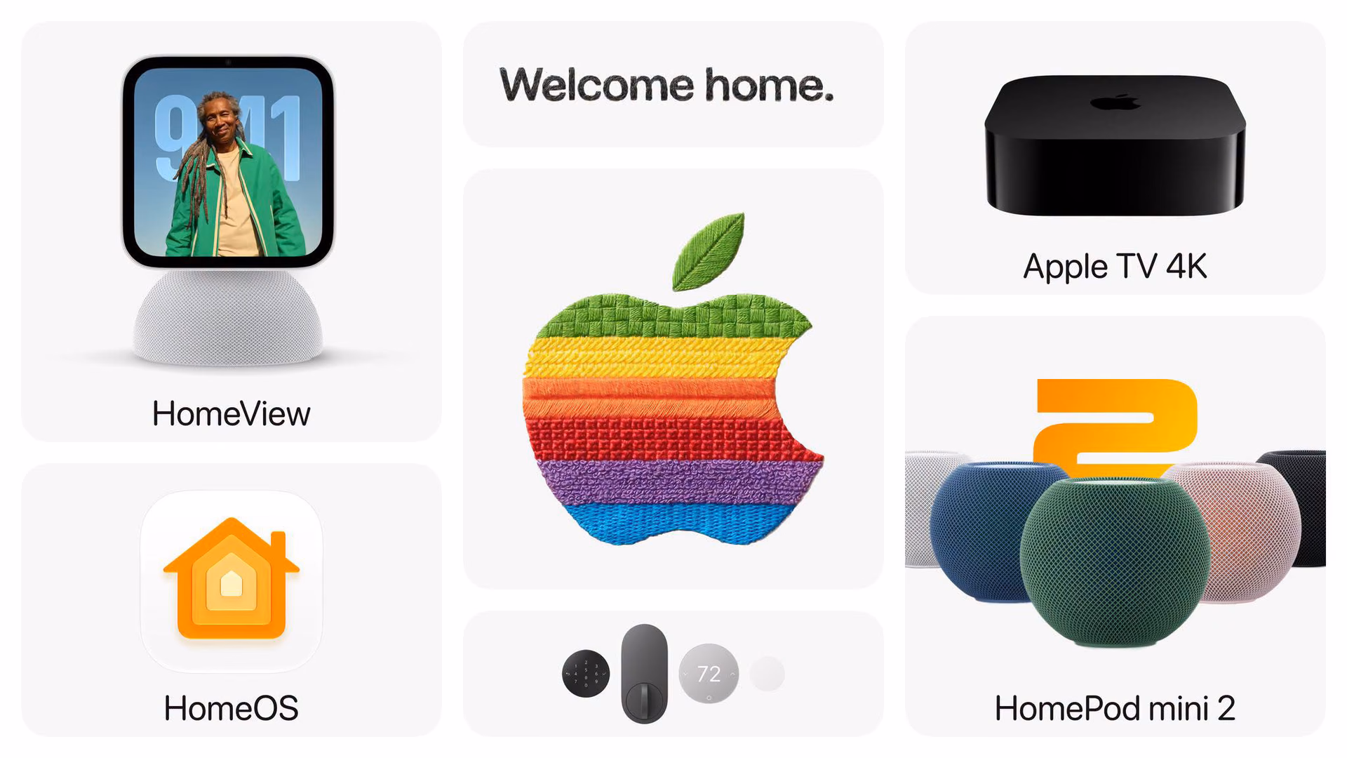 HomeView, HomePod mini 2, and Apple TV 4K together