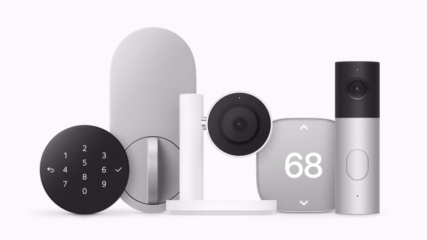 Cameras, lock, and thermostat from Apple Home Collection