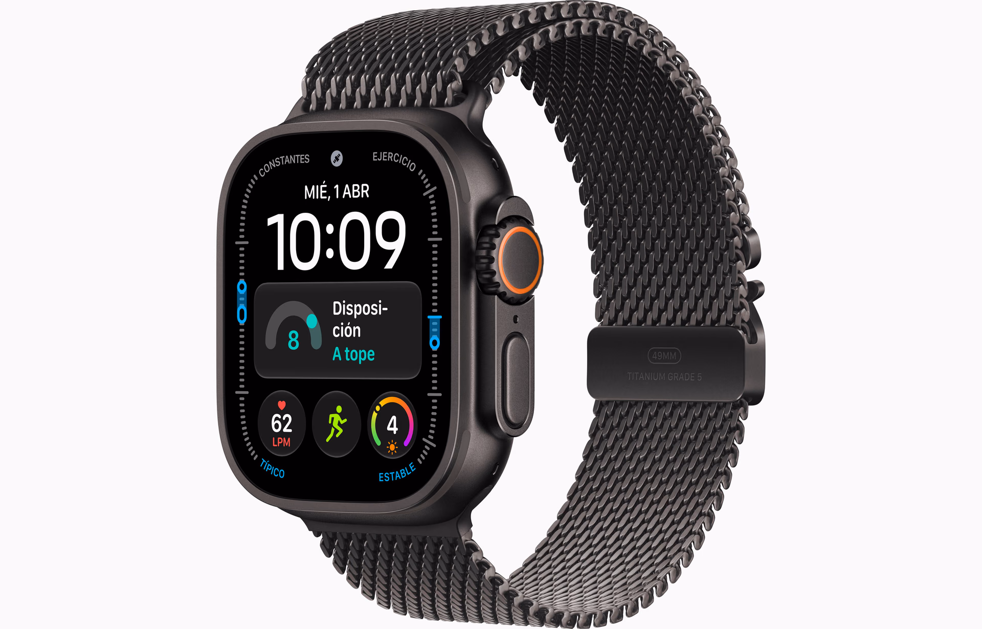 Apple Watch Ultra 4 in black titanium with the Milanese Loop