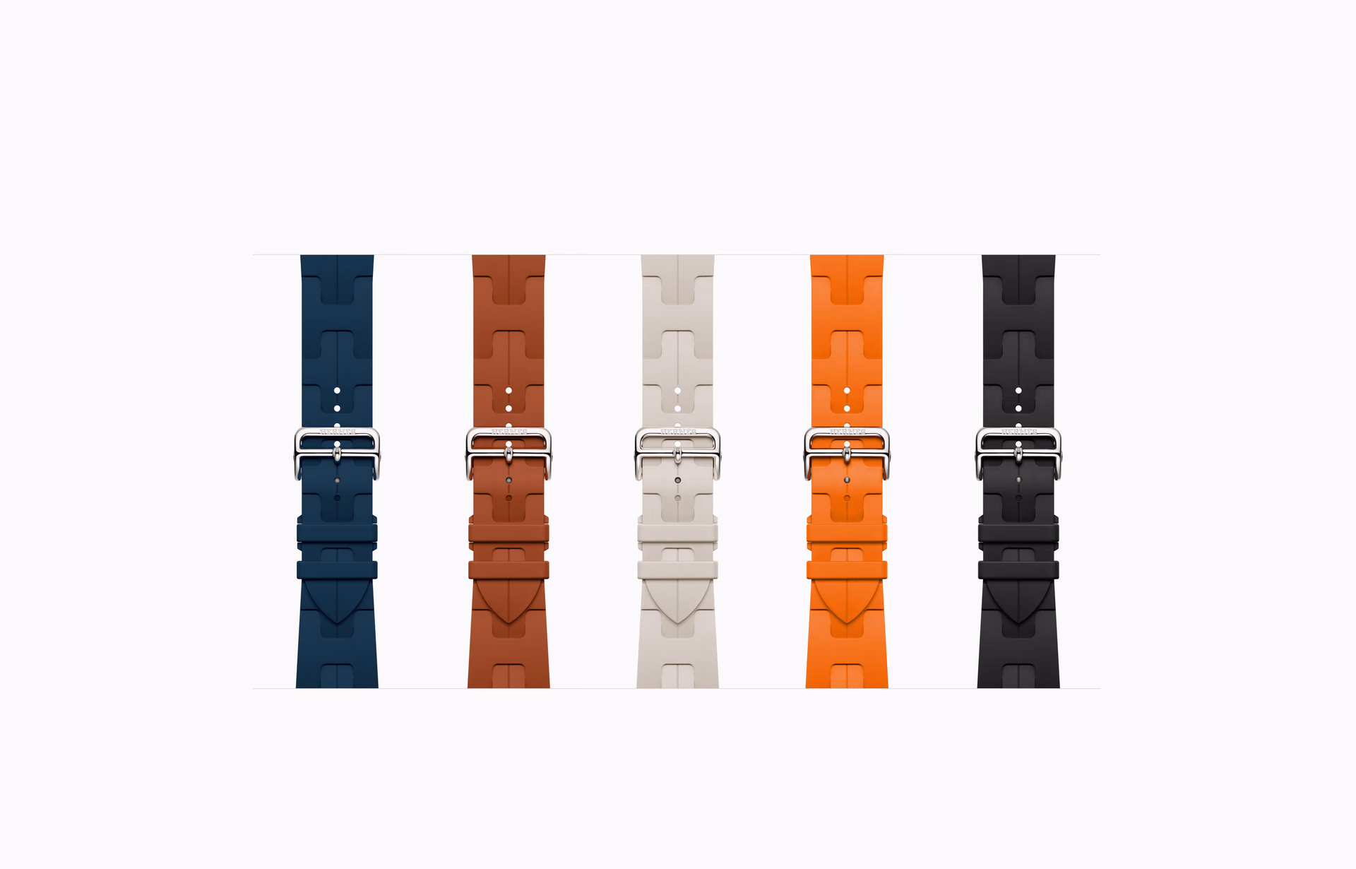 Five units of the Simple Tour Kilim rubber band