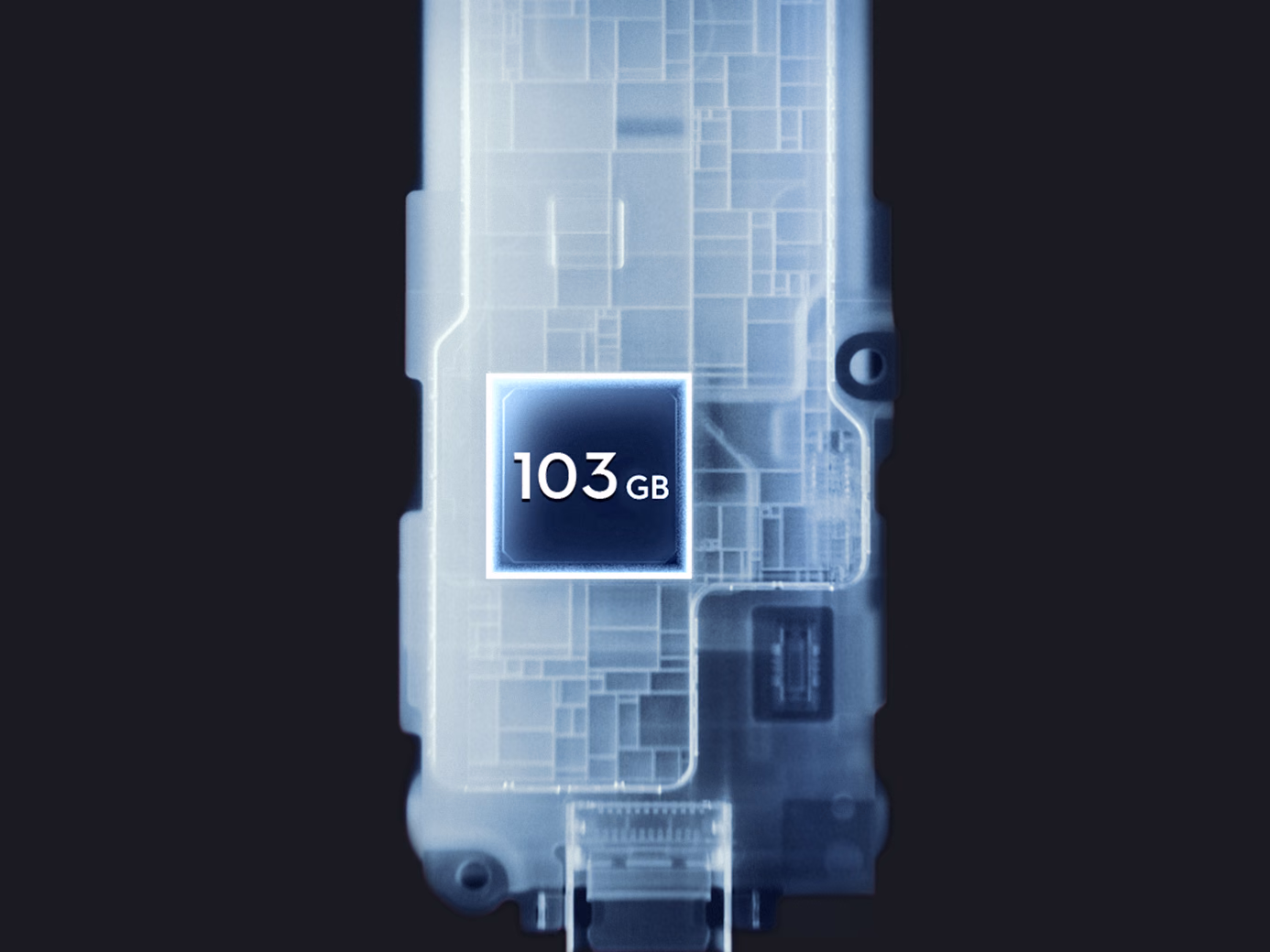 Memoria interna de 103 GB en transparencia