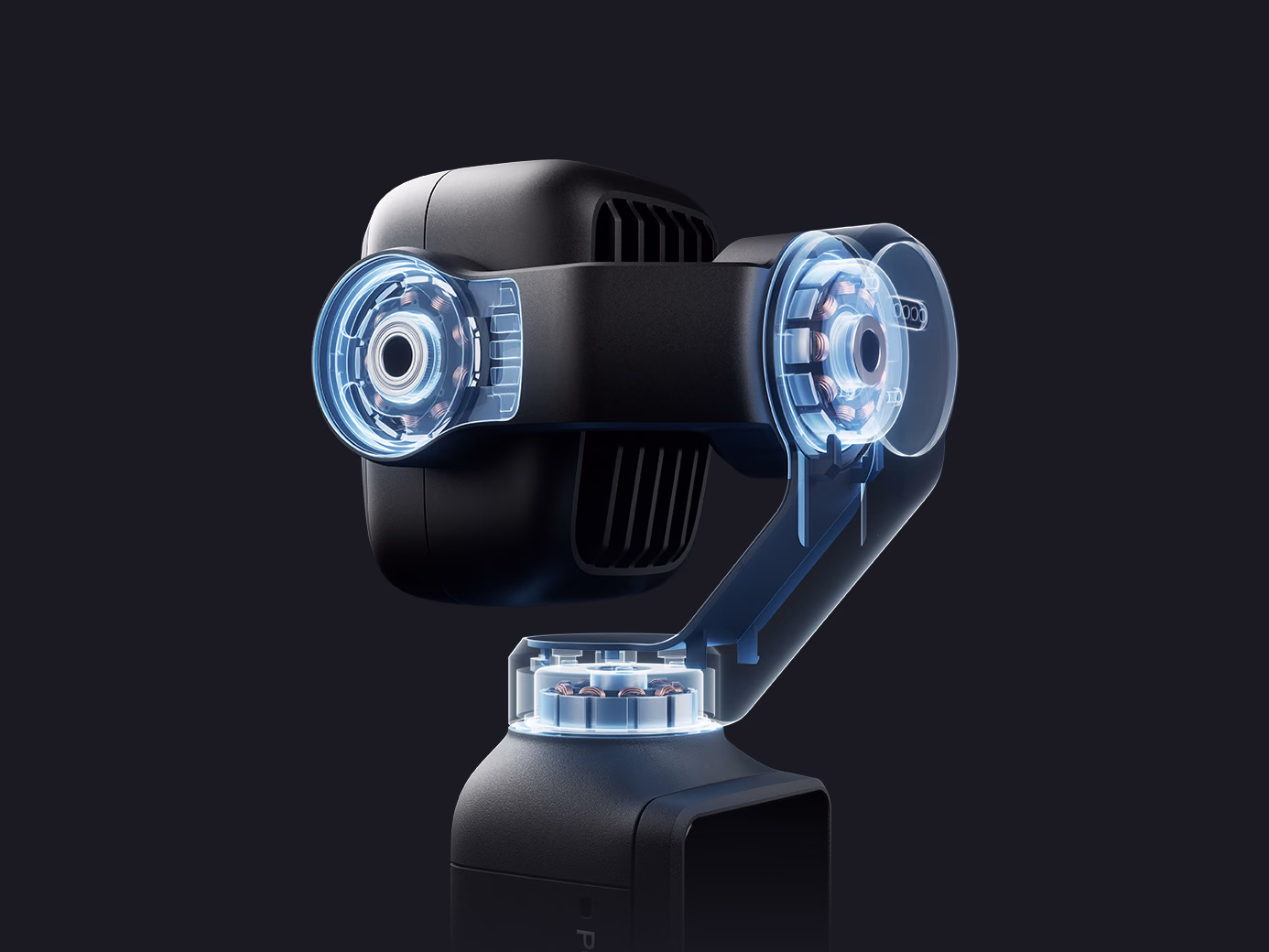 Motores del gimbal de 3 ejes en transparencia