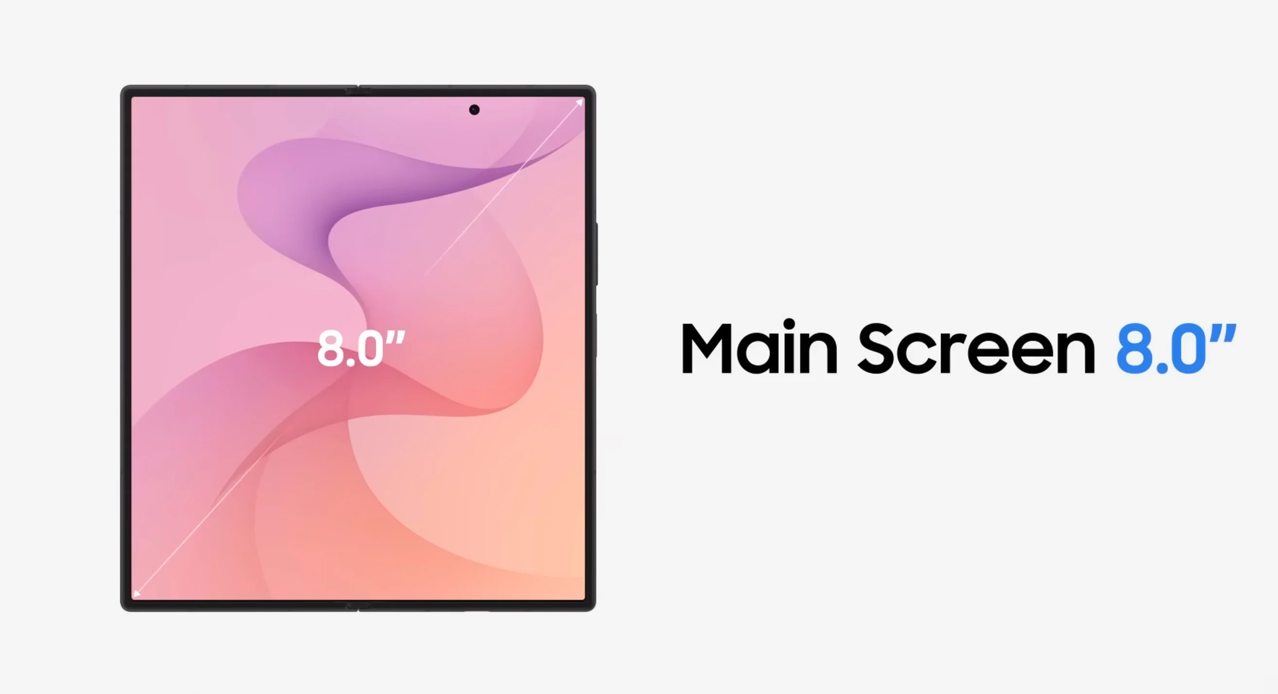 Diagrama de la pantalla principal del Galaxy Z Fold 8 Ultra de 8 pulgadas