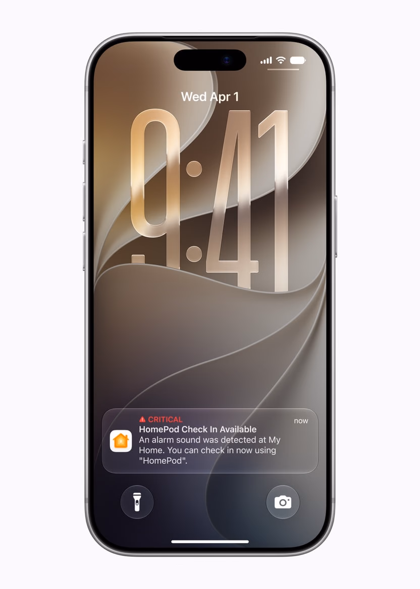 iPhone with a Sound Recognition notification