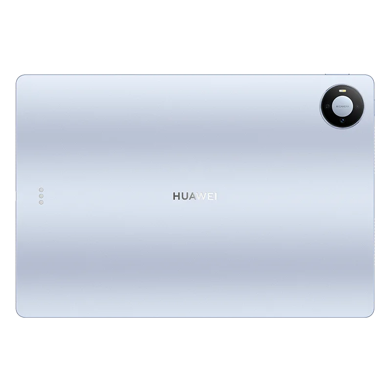 Parte trasera de la Huawei MatePad Pro Max en azul, con el logo de Huawei y la cámara circular de 50 MP.