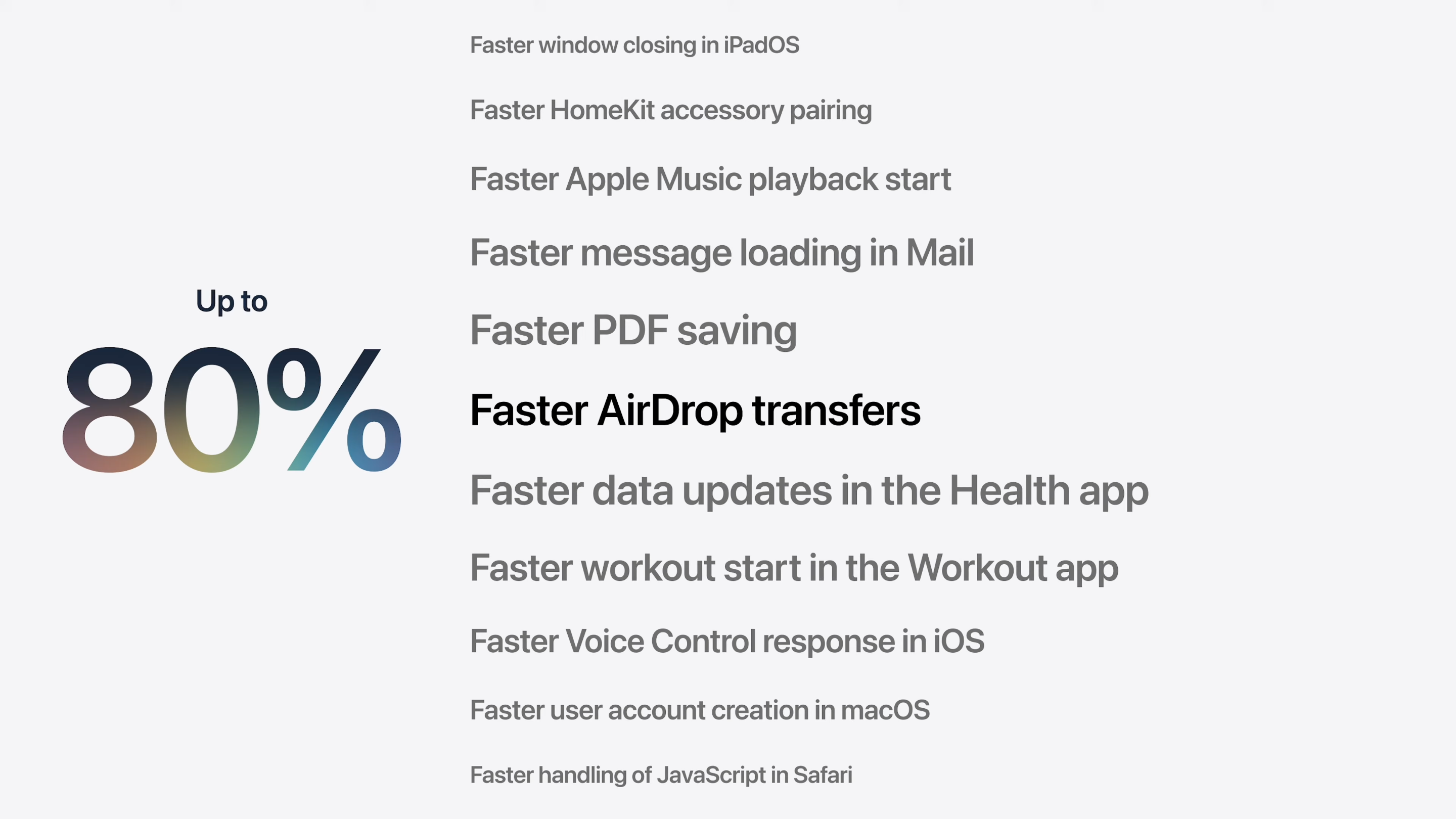 Apple muestra hasta un 80% más de velocidad en AirDrop con iOS 27