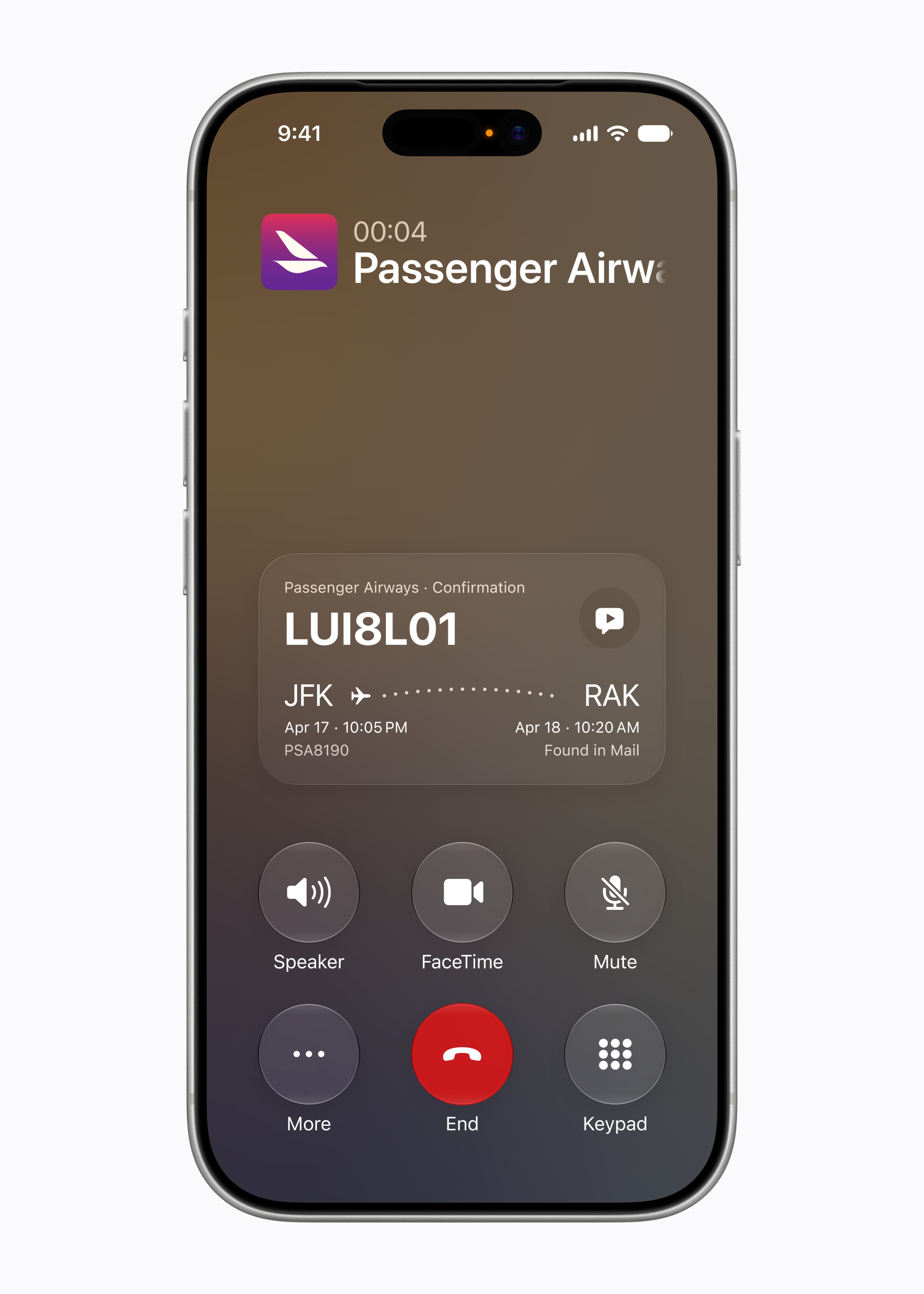 La app Teléfono muestra un código de confirmación encontrado en Mail en iOS 27