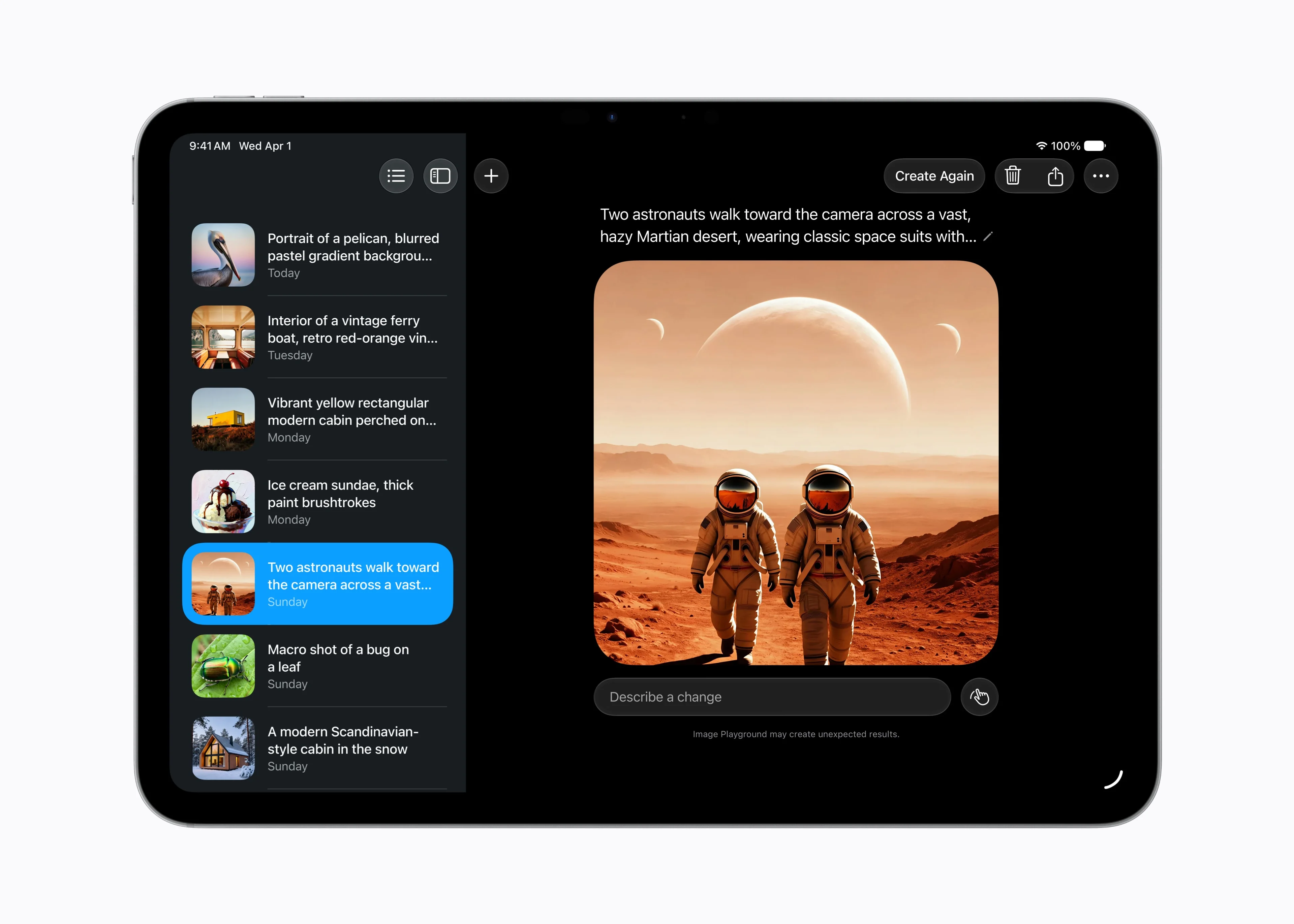 Image Playground modifica una imagen generada con solo describir el cambio en iPadOS 27