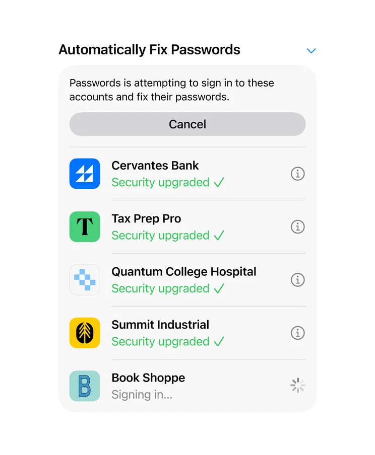La app Contraseñas repara automáticamente las claves comprometidas en iPadOS 27