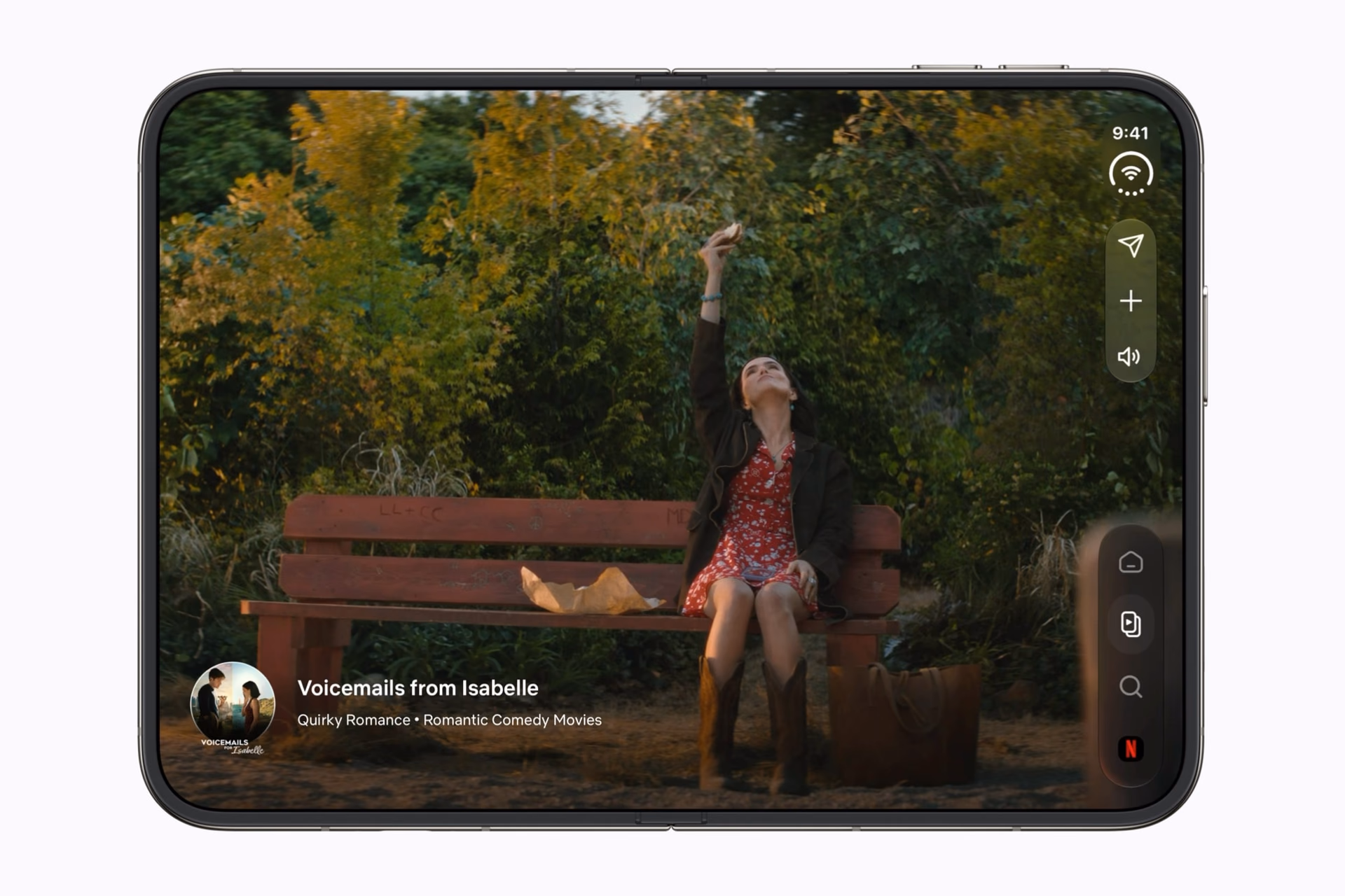 Netflix en la pantalla interior del iPhone Duo