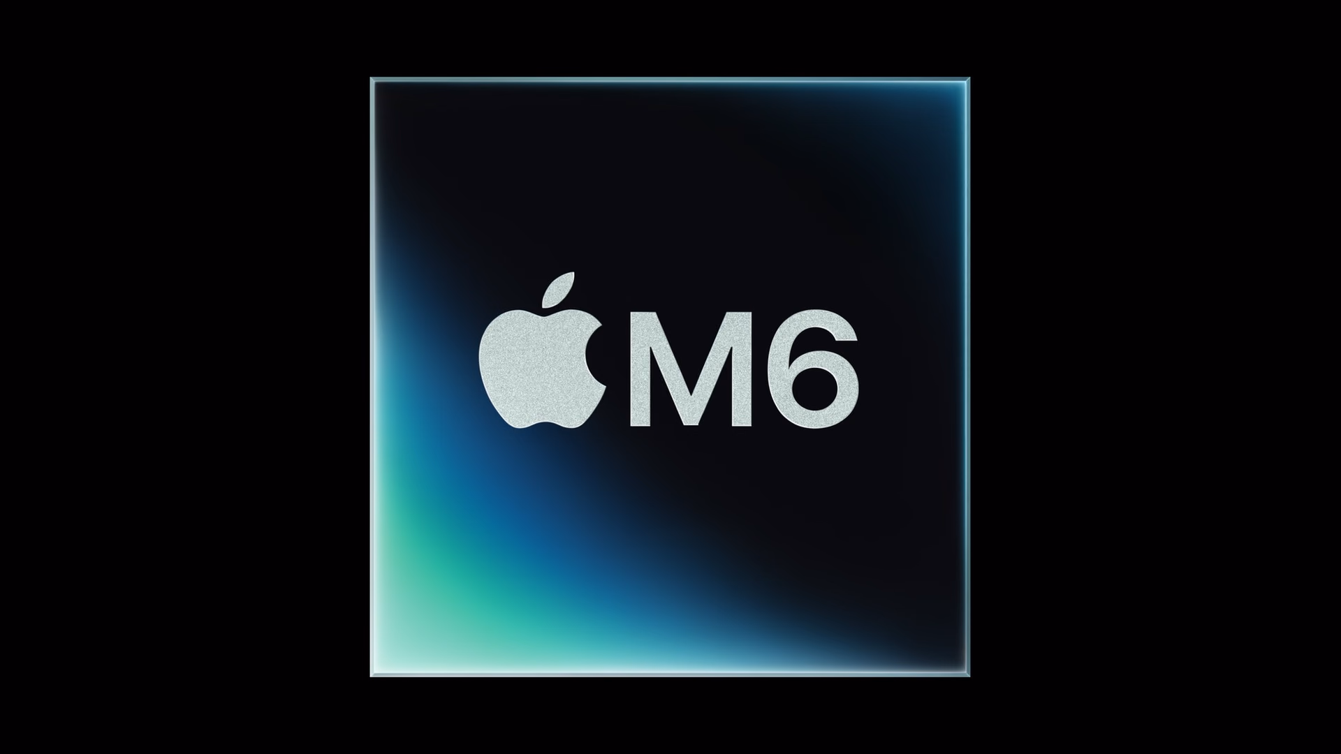 M6 chip logo on a black background