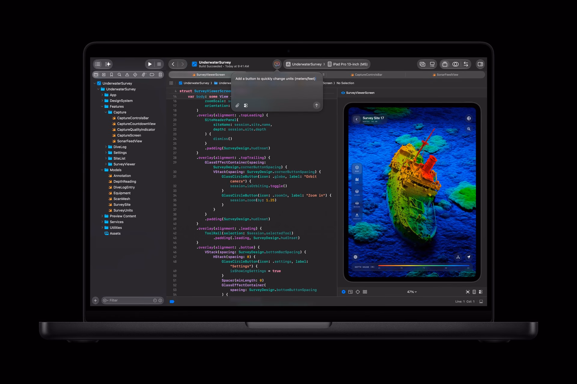 Code and app preview in Xcode