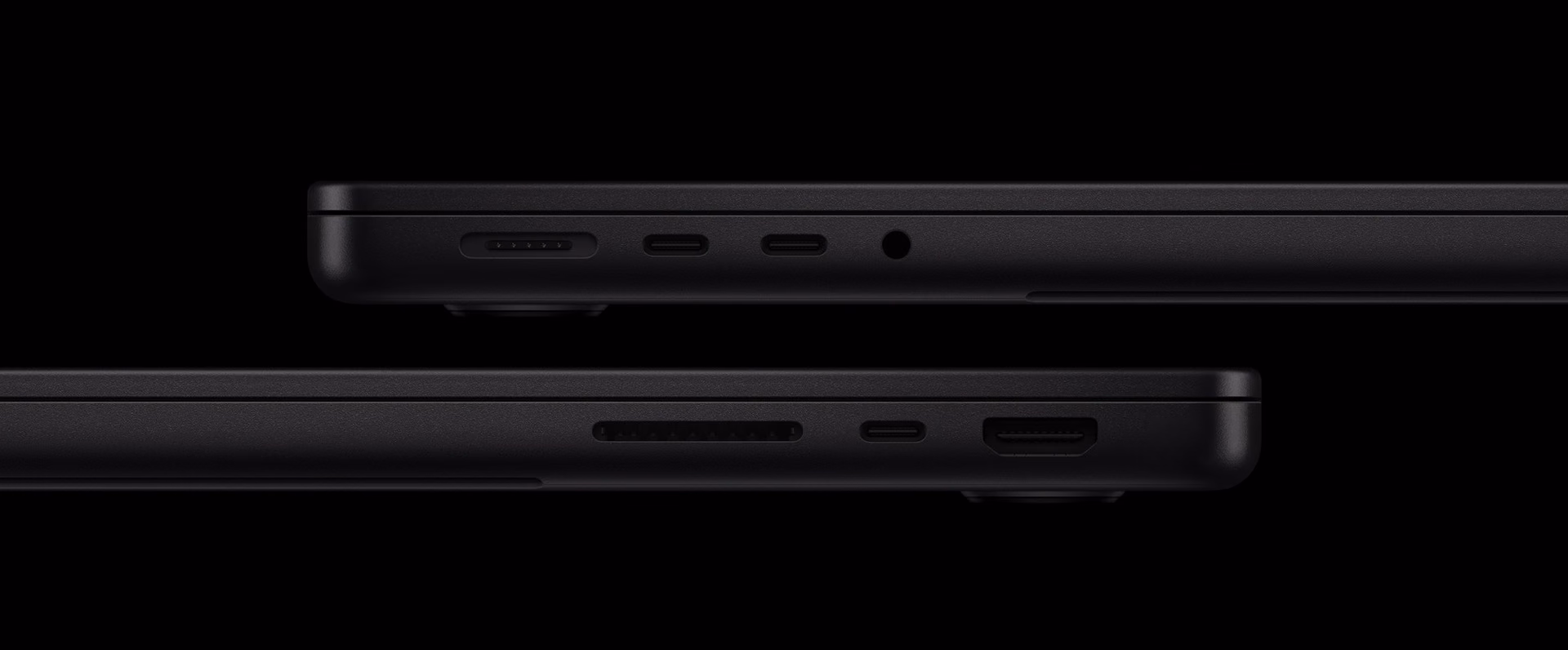 MacBook Pro profiles with their side ports
