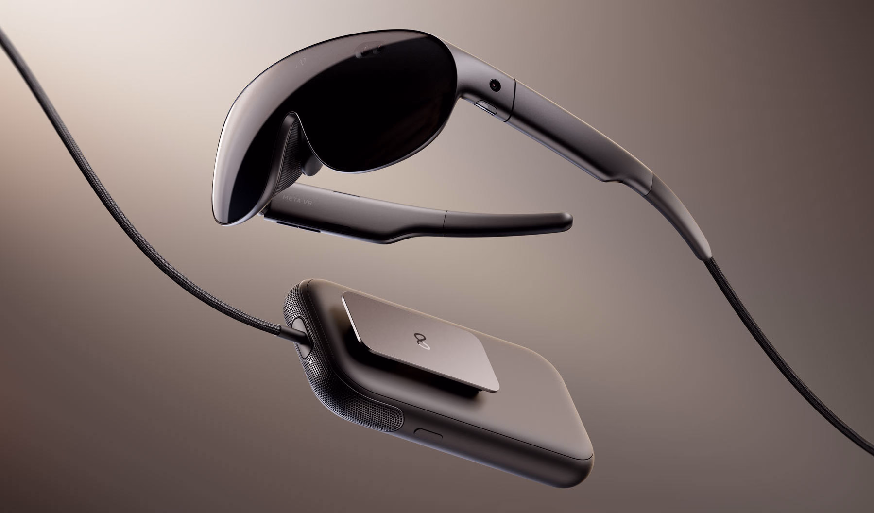 Meta VR Glasses with their external compute module presented at Connect 2026