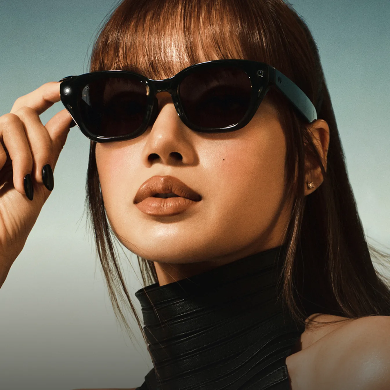 LISA wearing Meta Capri LISA Edition with Eclipse cat-eye frame and Grey lenses