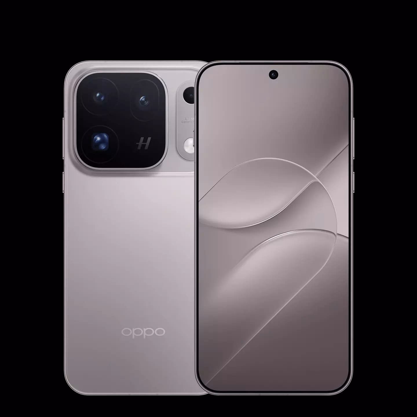 OPPO Find X10 Pro Max in Light Titanium, back and front