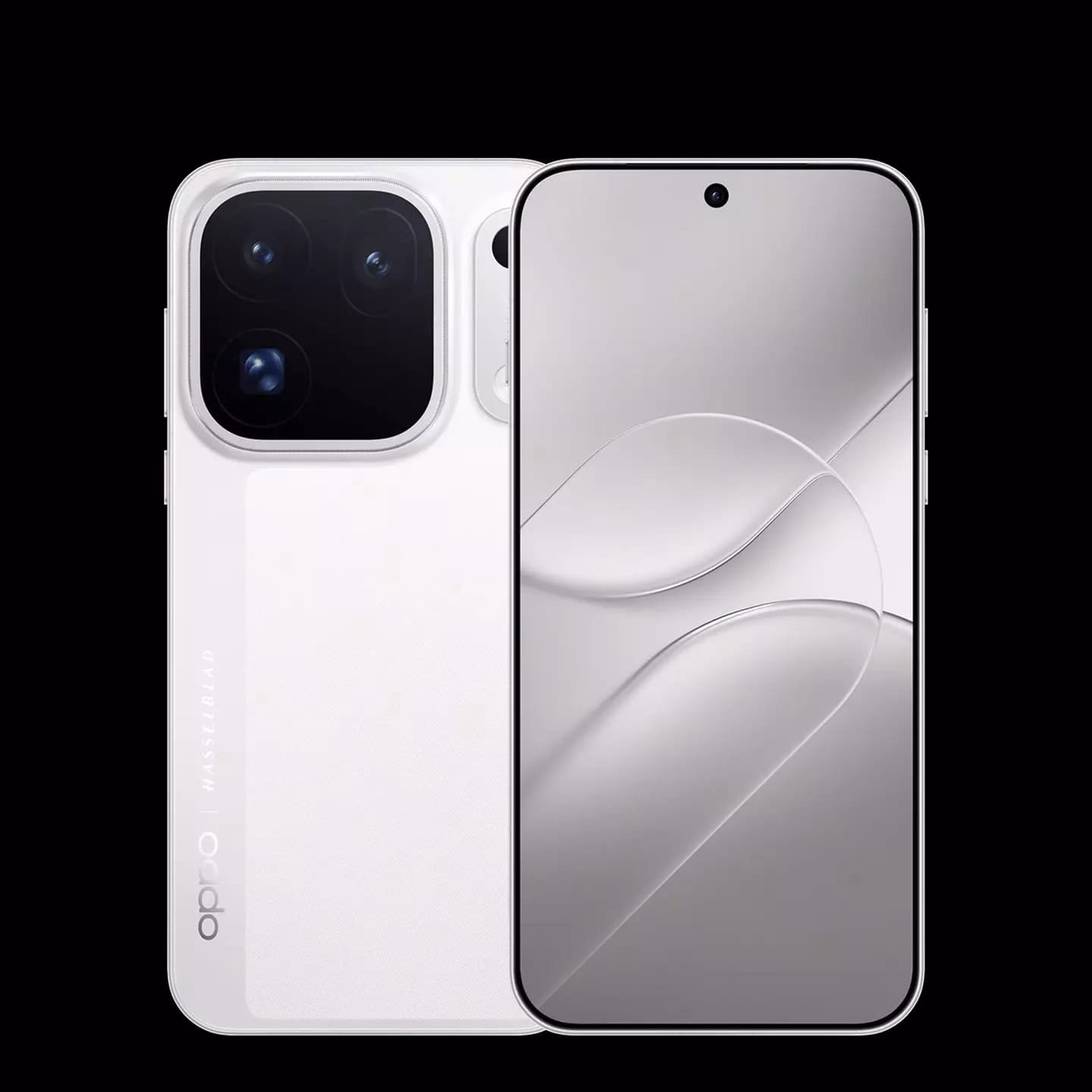 Find X10 Pro Max in Moon White with Hasselblad branding