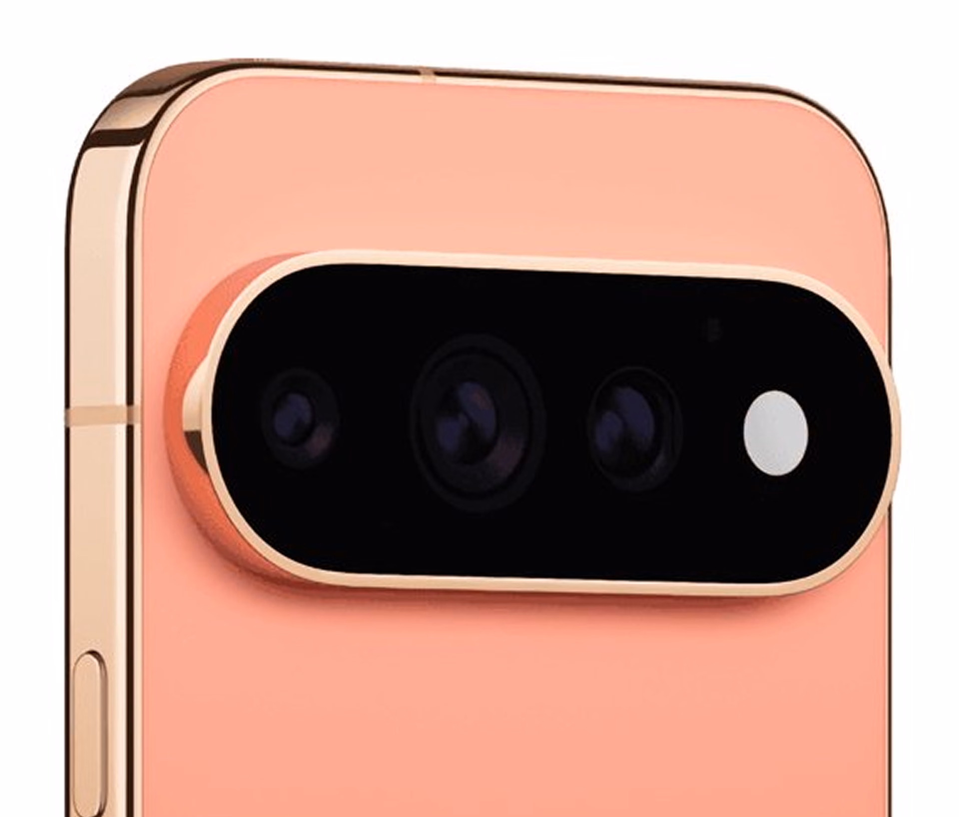 Módulo de cámara del Pixel 11 Pro XL en Canyon con los tres sensores y el flash