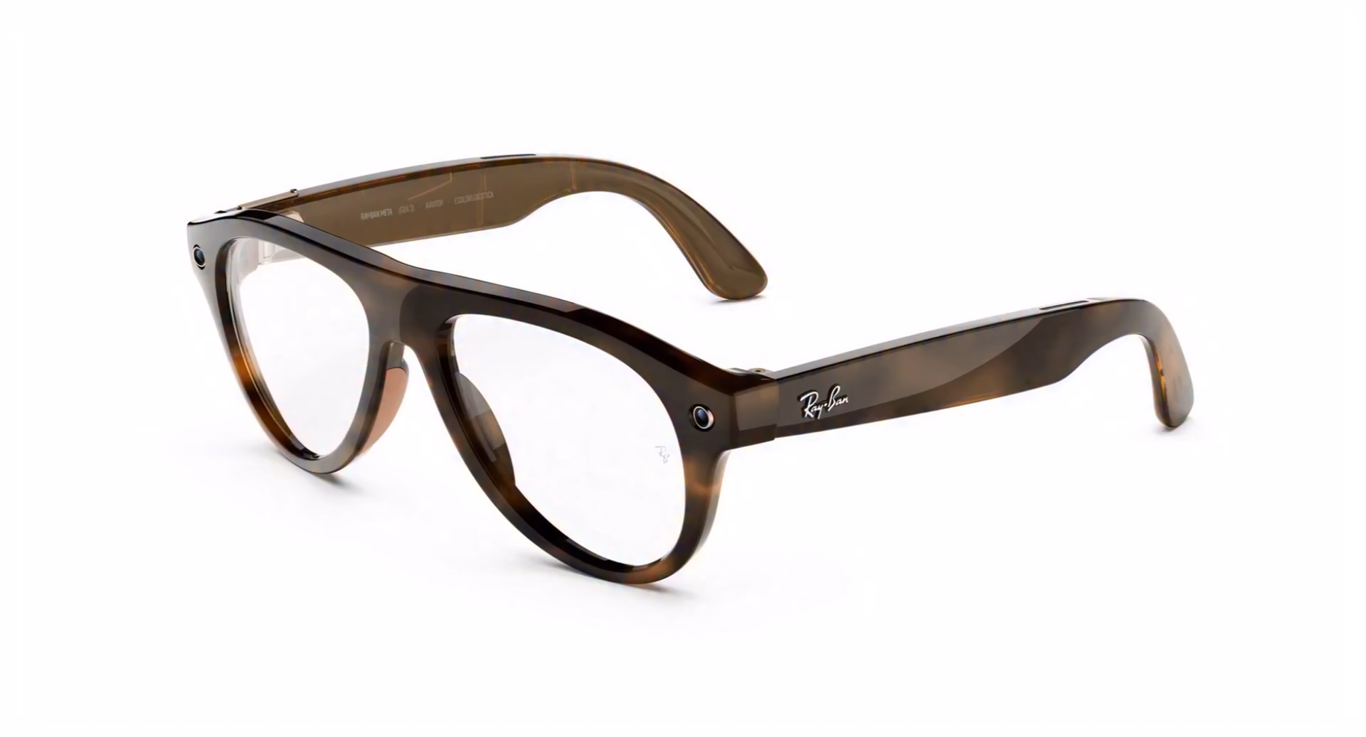 Ray-Ban Meta Gen 3 Aviator with brown frame and clear lenses