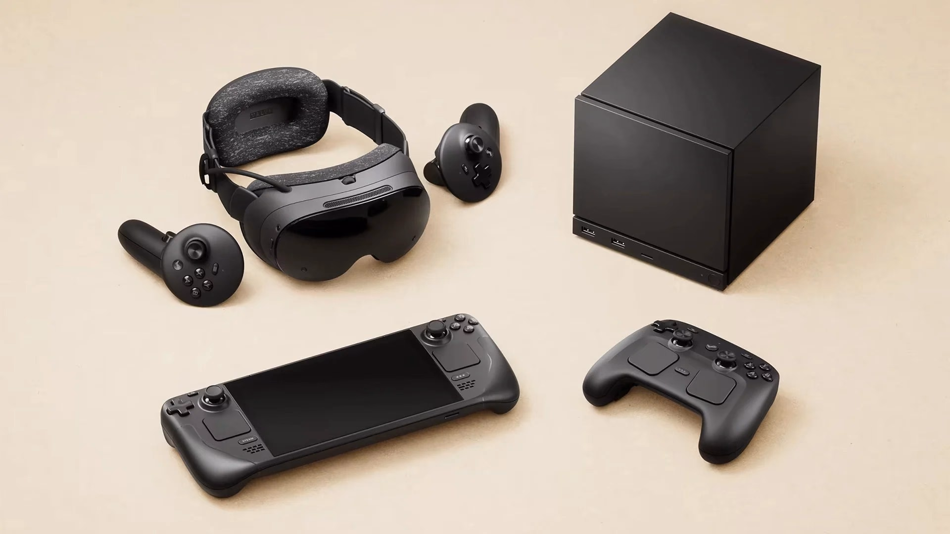 Steam Frame with the Steam Machine, Steam Deck, and Steam Controller