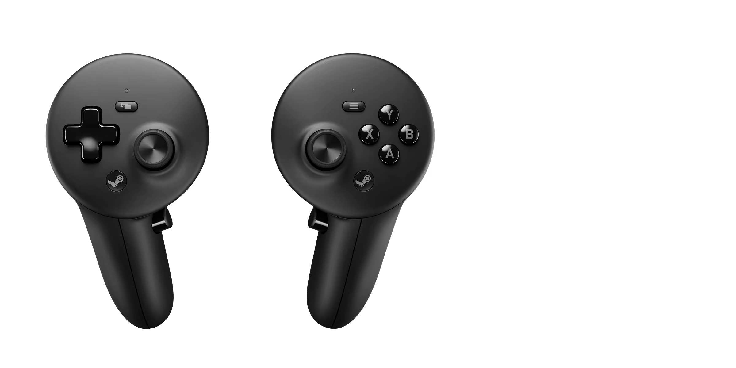 Steam Frame controllers with D-pad on the left and ABXY