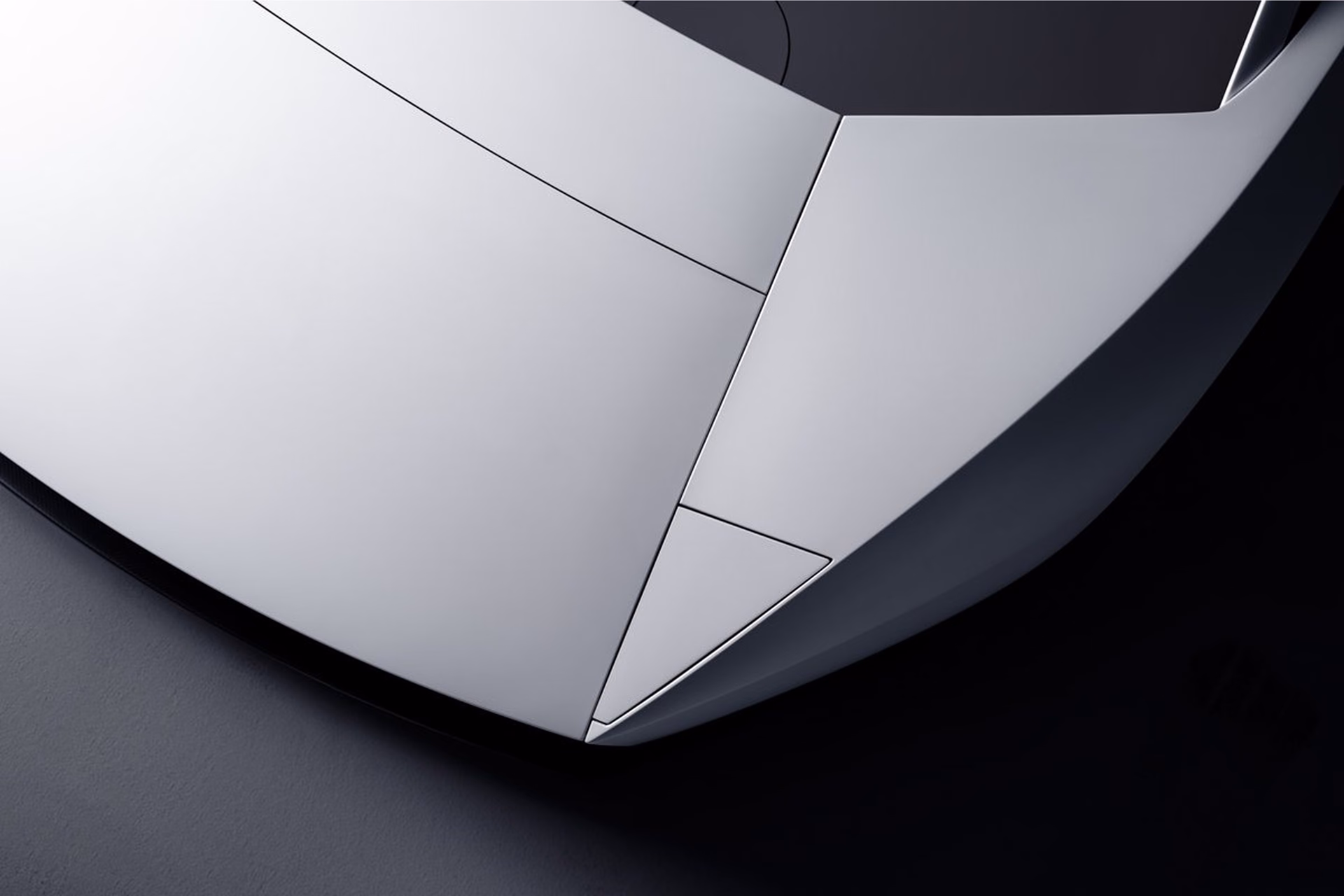 Detail of the white panels at the front of the Roadster