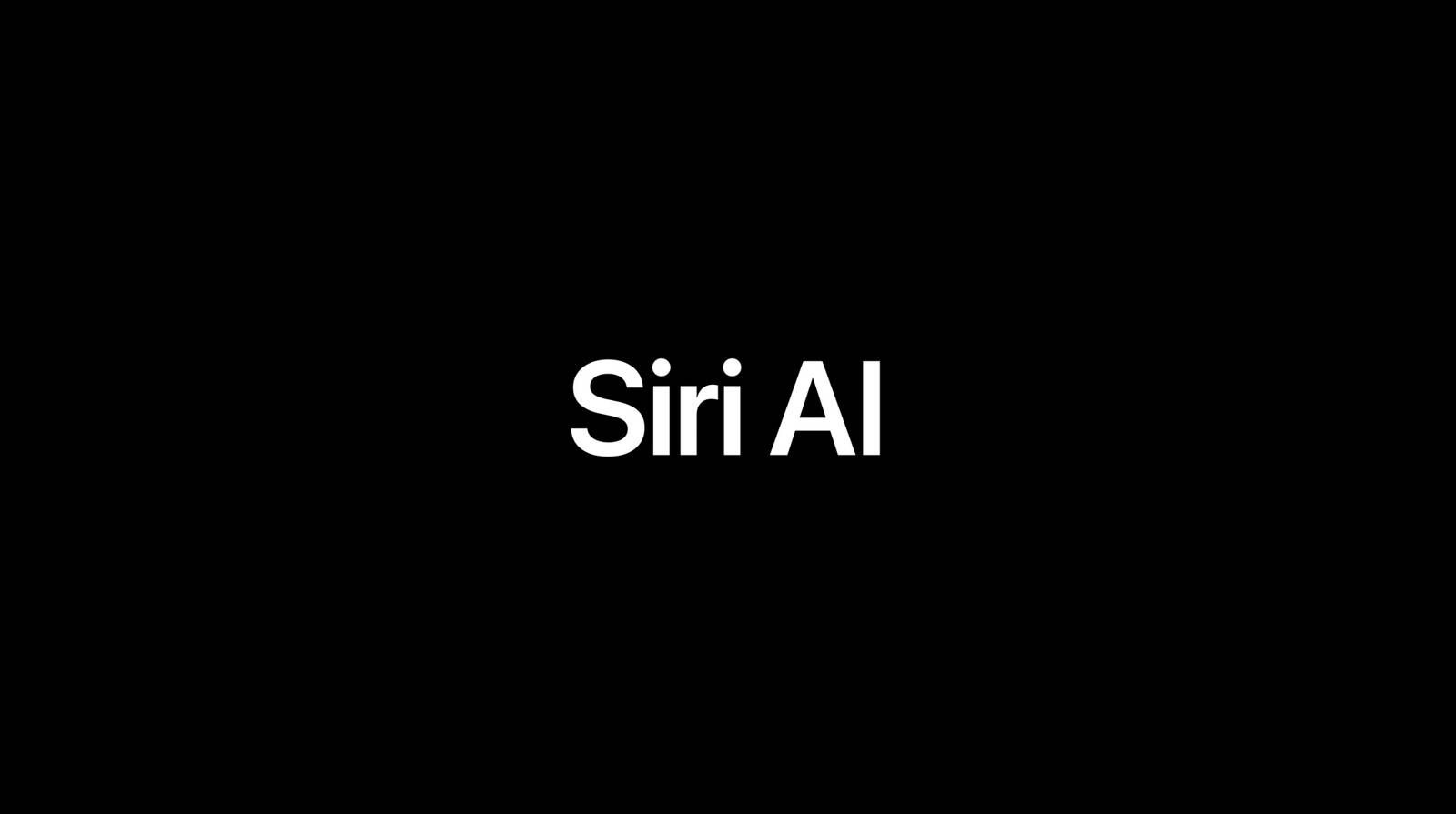 Logo de 'Siri AI' escrito sobre fondo negro