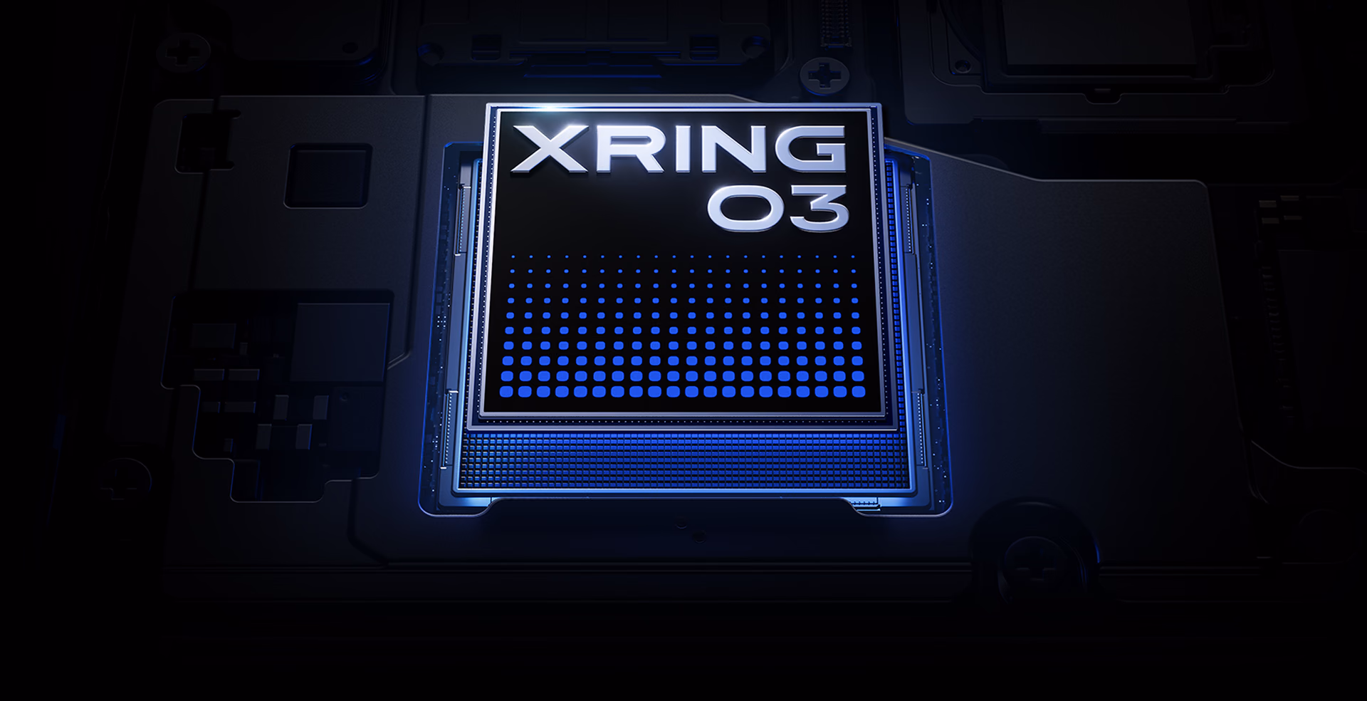 Render of the XRING O3 chip mounted on the Xiaomi 18 Fold board